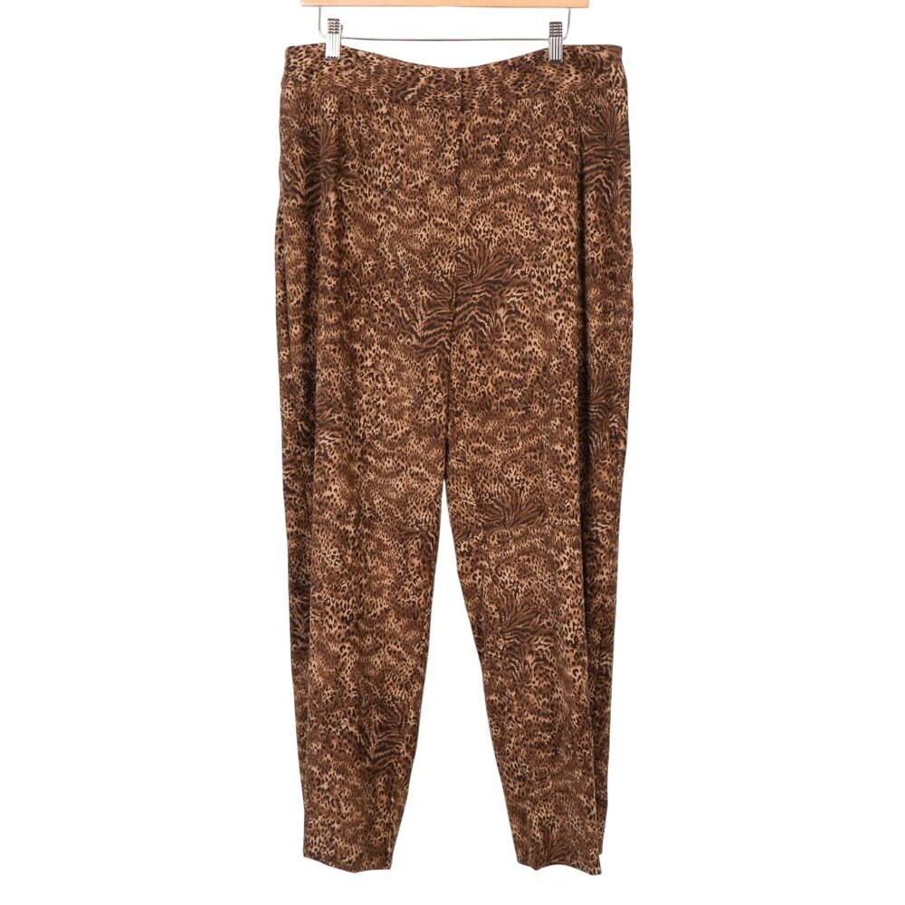 Y2K Leopard Print Jacket Pants Outfit 18 Brown Set Full Zip Napped Casual Pocket - Picture 2 of 9